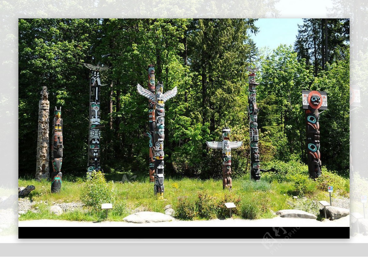 加拿大温哥华北美洲原居民图腾图片