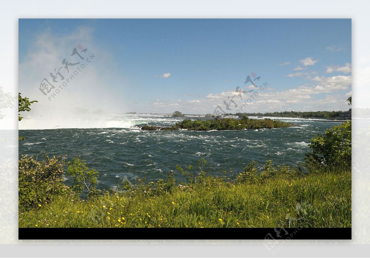 加拿大尼亚加拉大瀑布侧面一景图片