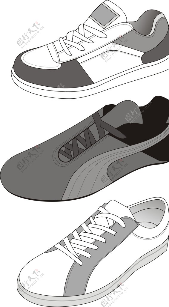 休闲运动鞋板鞋矢量设计稿图片
