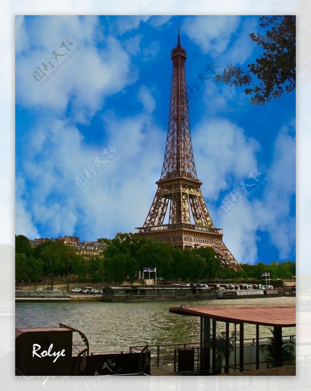 巴黎塞纳河埃菲尔铁塔图片