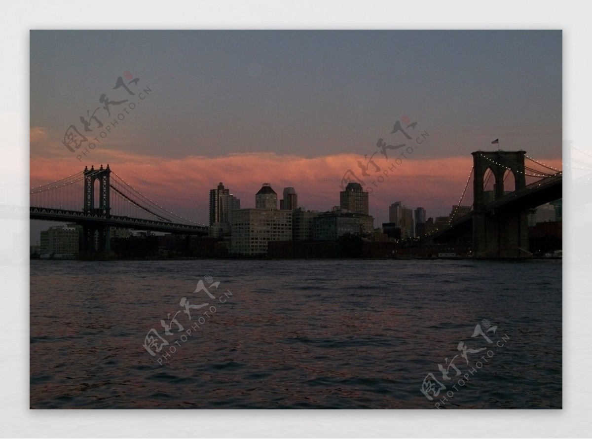 曼哈顿下城的黄昏图片