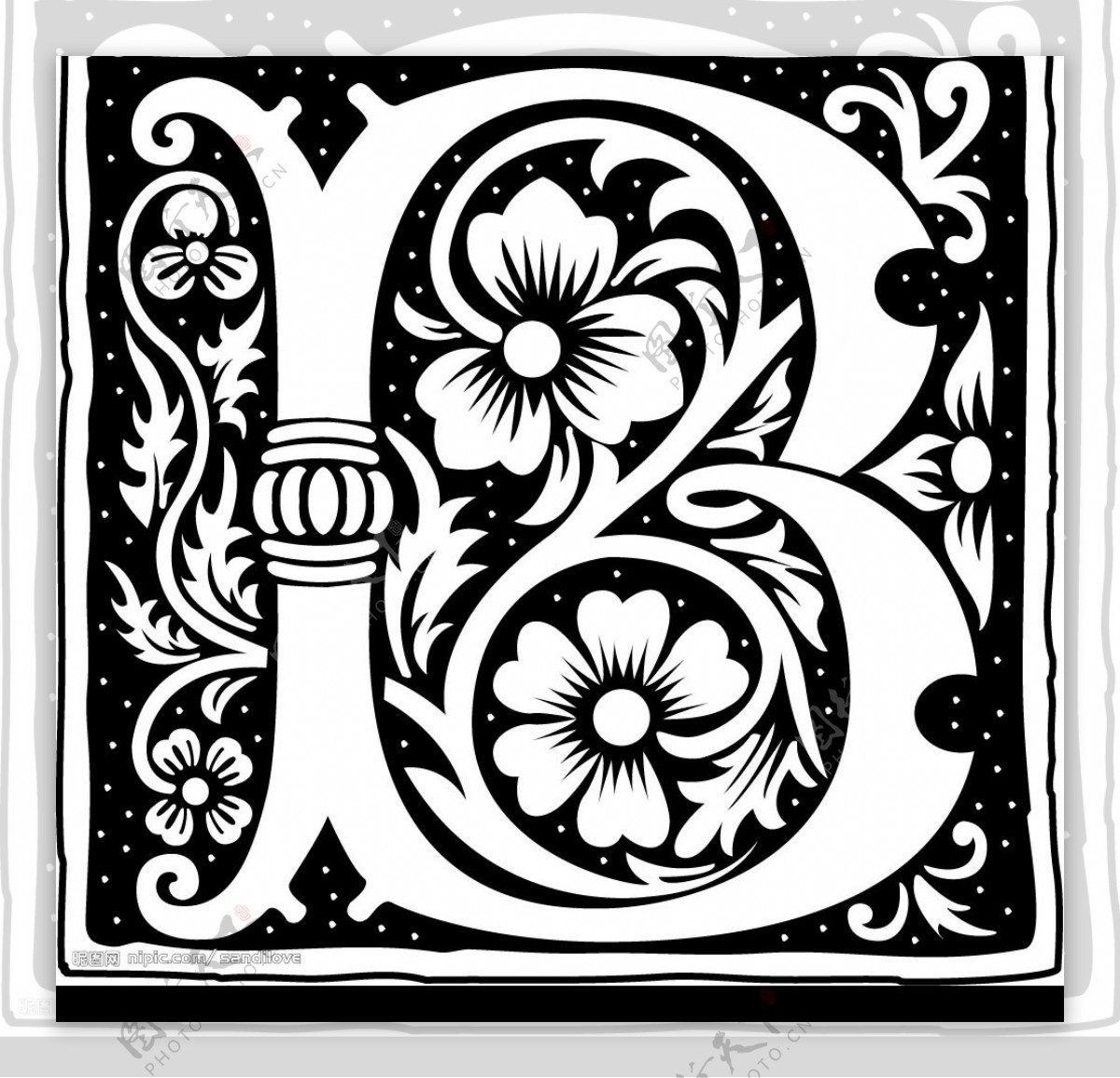 欧美古典花纹字母式样5图片