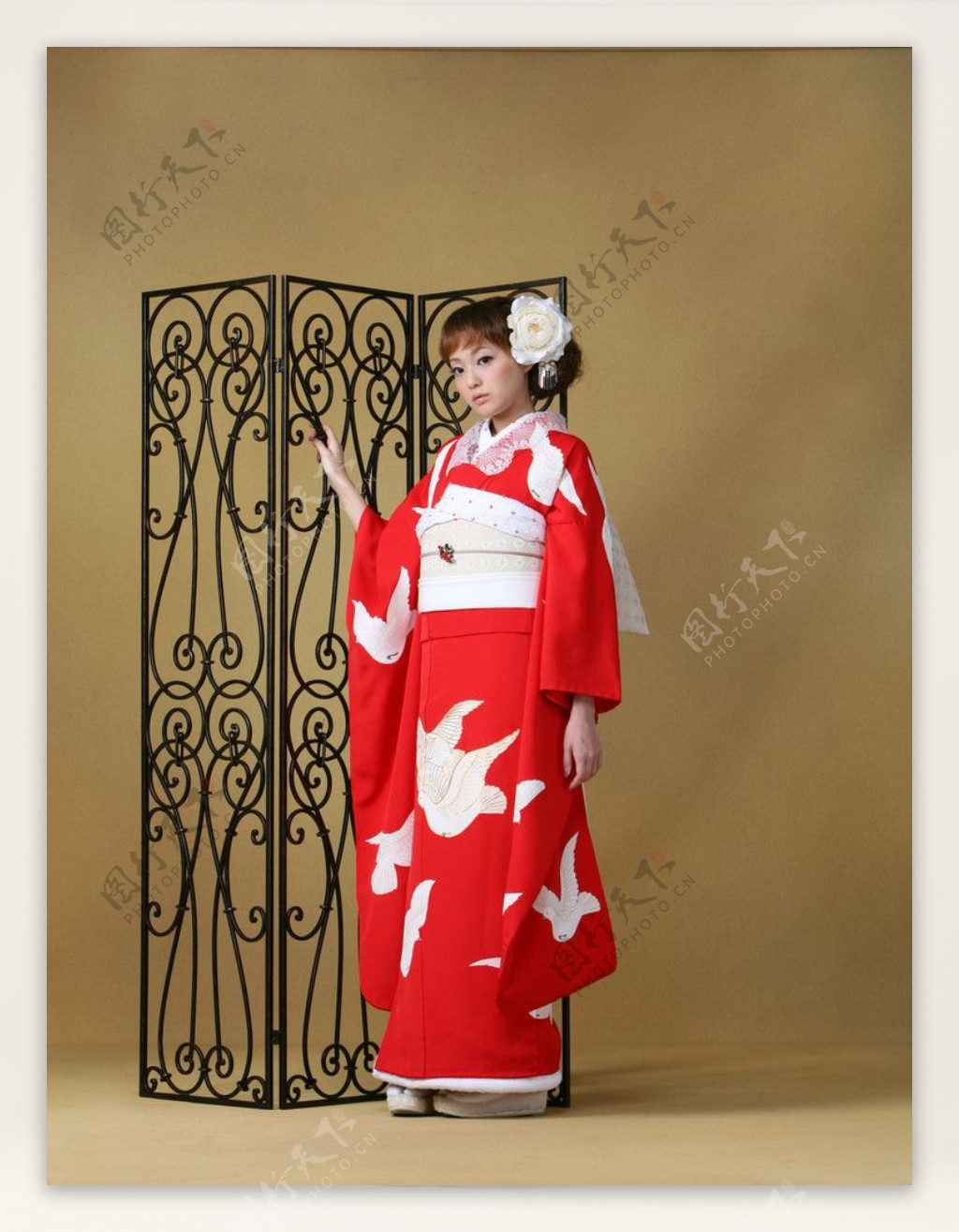 日本少女模特和服展示图片