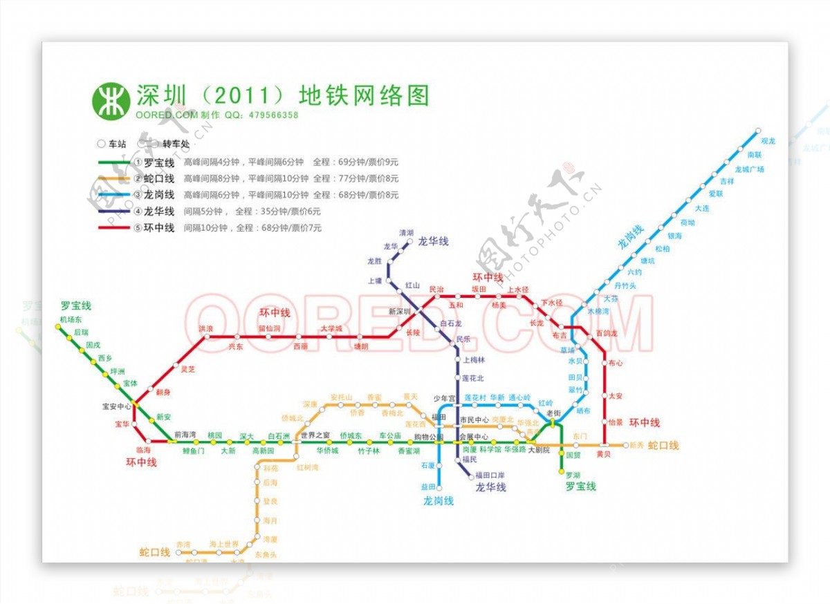 深圳2011最新最全地铁线路图图片