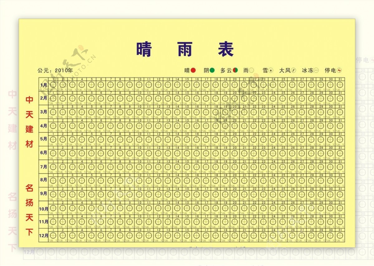 晴雨表天气记录广告设计CDR文件图片