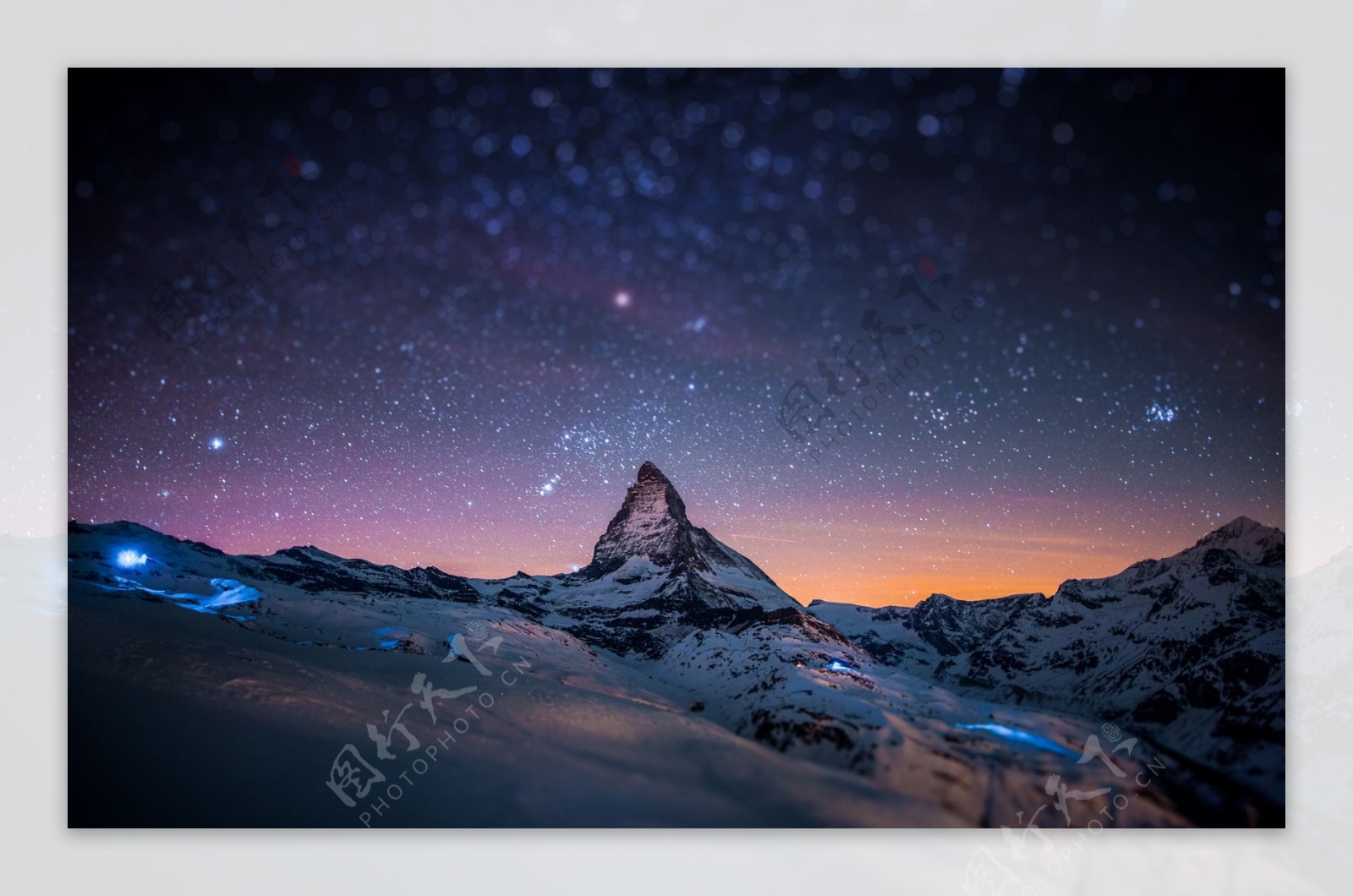 阿尔卑斯山星空风景图片