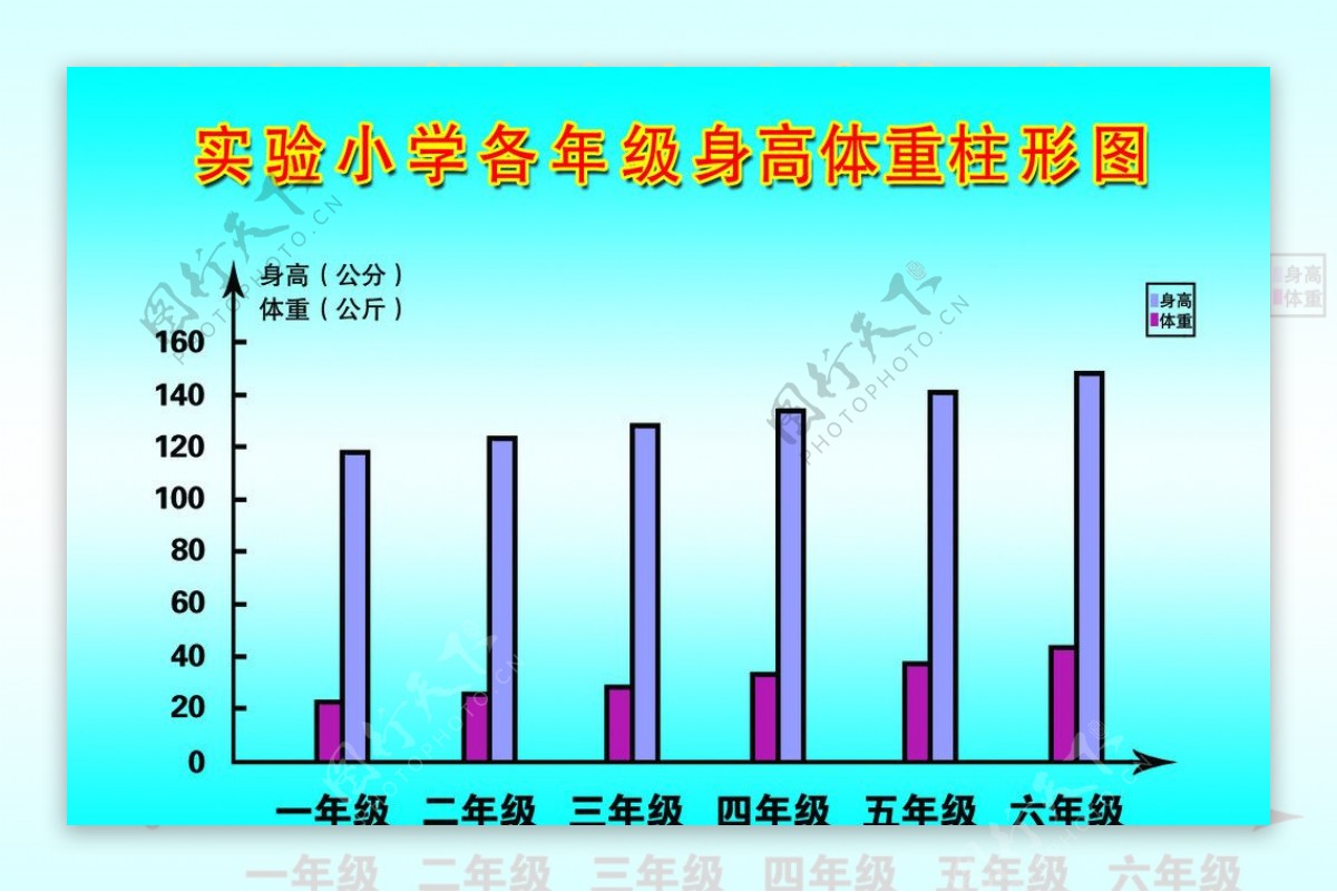 身高体重柱形图图片