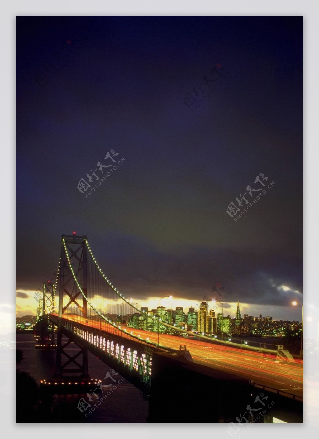 大桥夜景照明灯饰风光图片