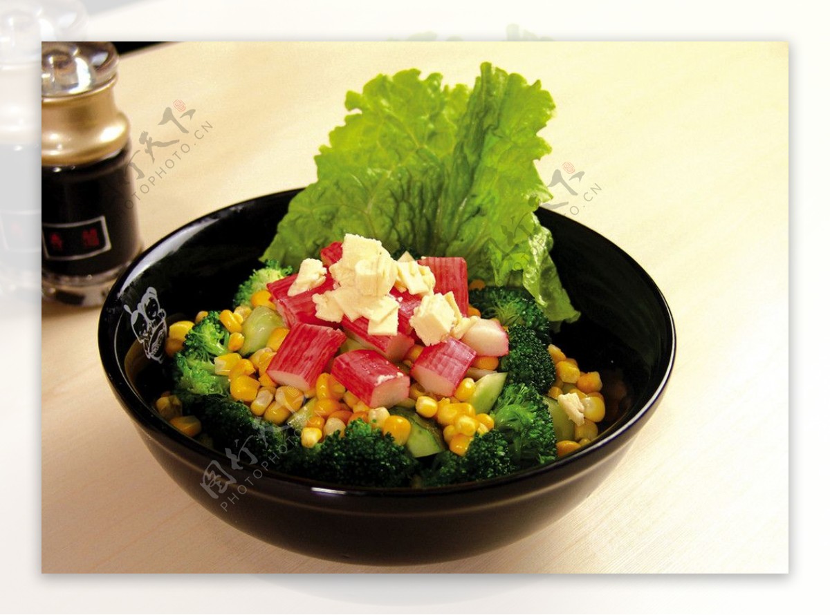 蟹柳蔬菜沙律图片