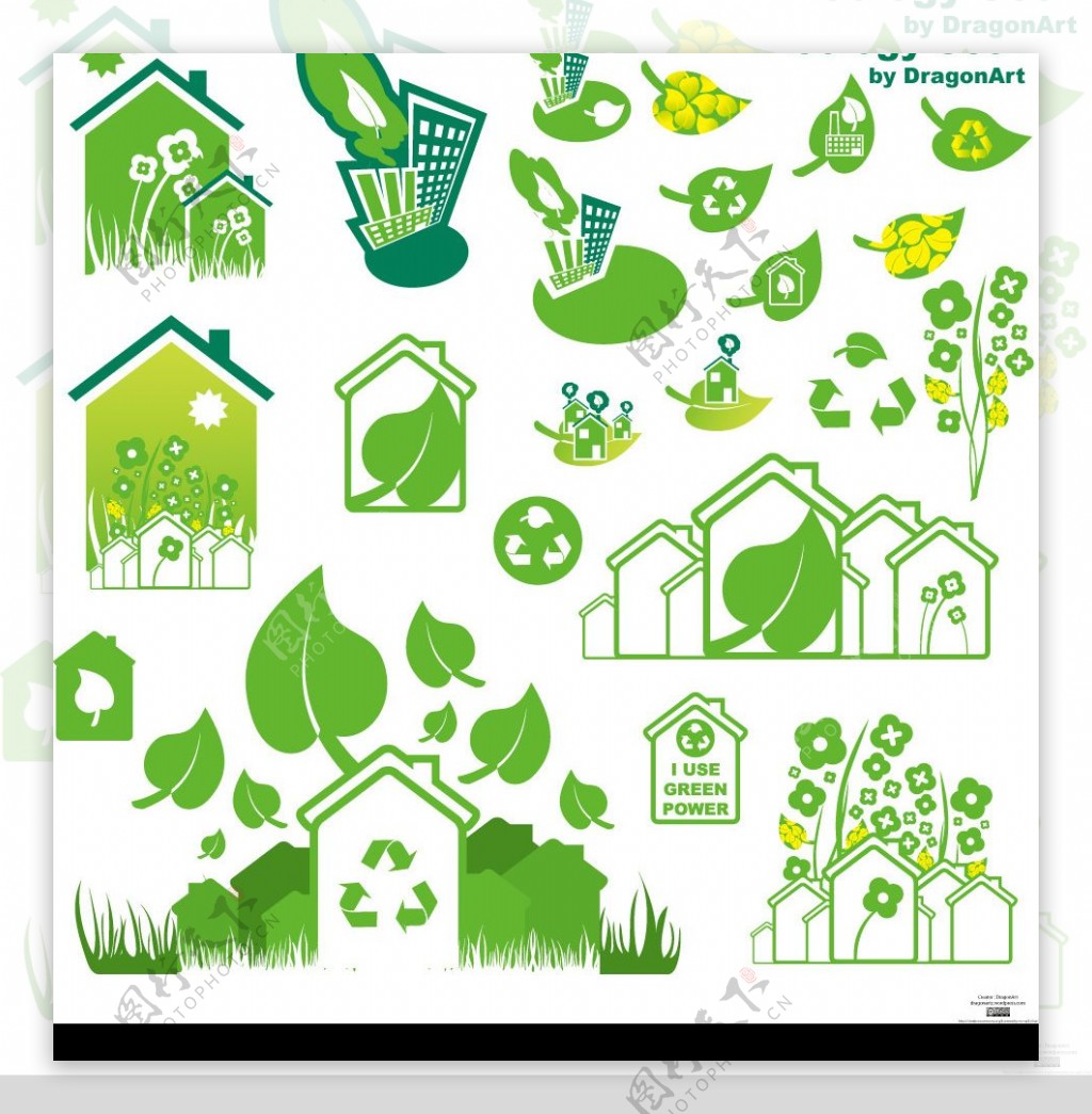 绿色环保主题矢量素材图片