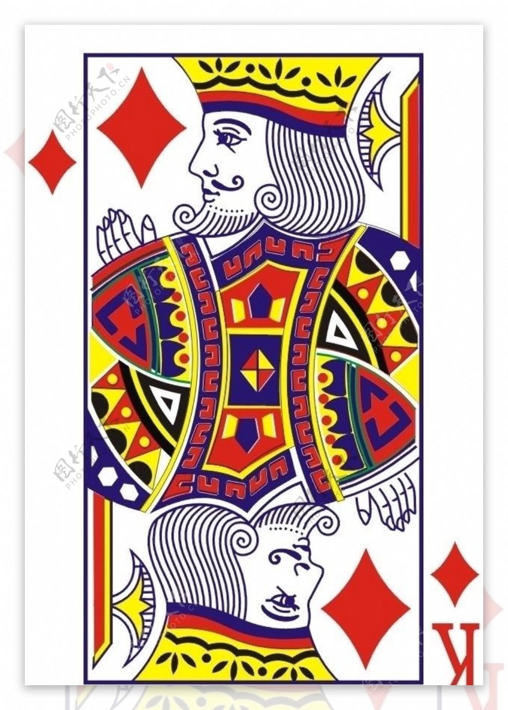 扑克牌方块K图片
