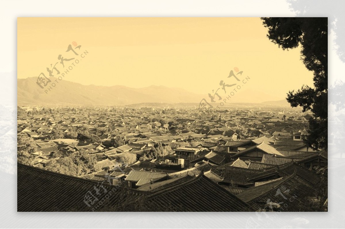 丽江古城远景图片