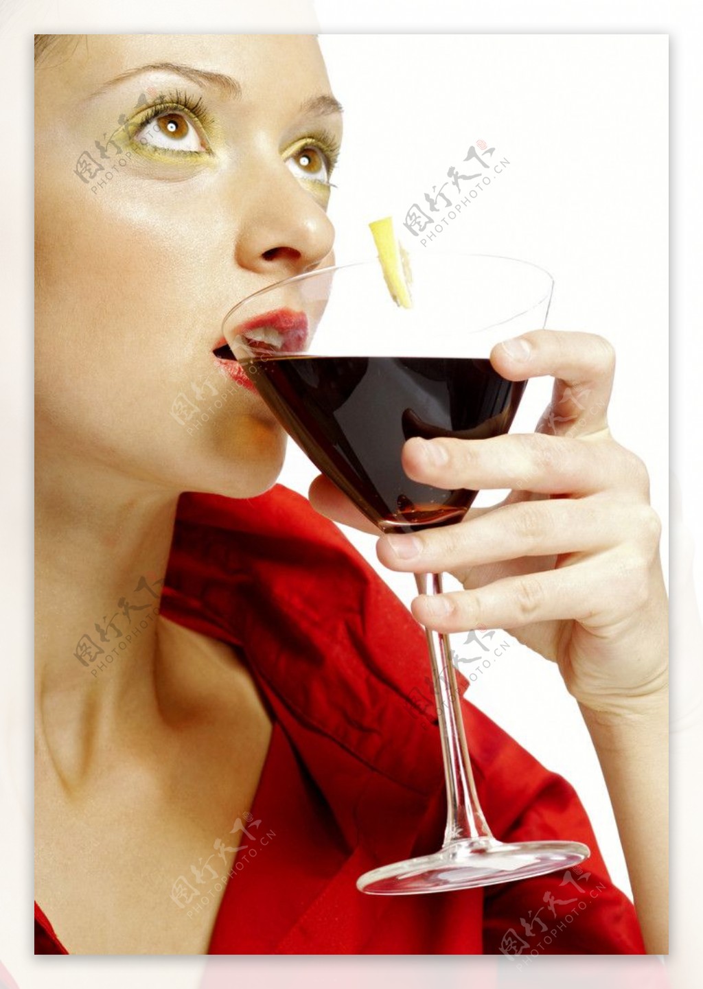 喝红酒优雅漂亮性感美女图片