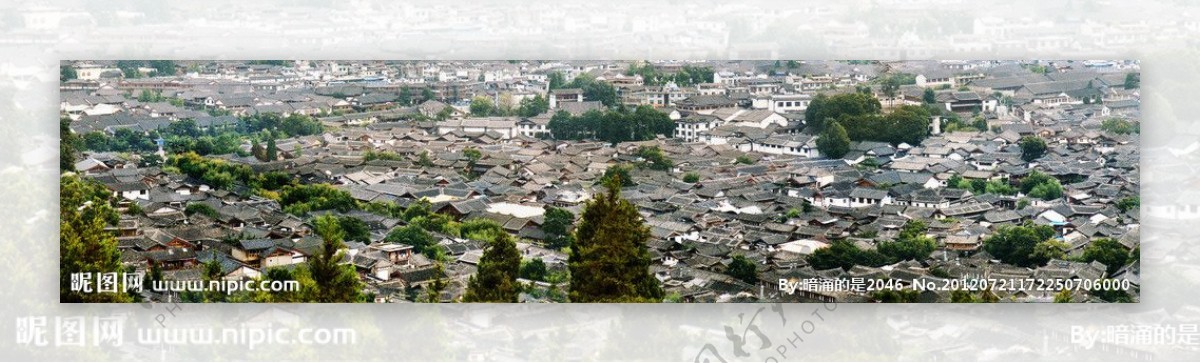 云南丽江古城全景图片