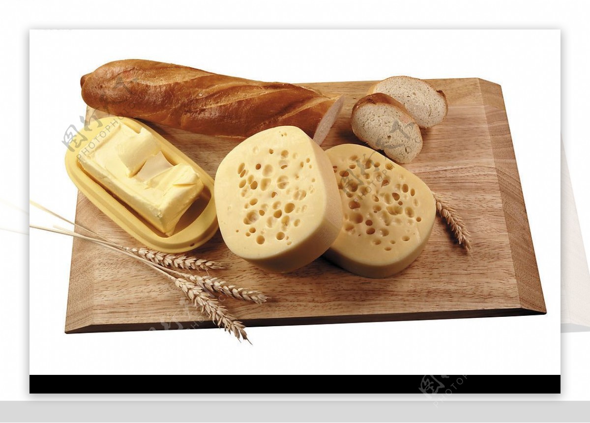 奶酪黄油和面包图片