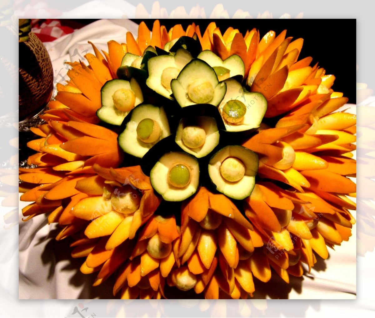 水果蔬果雕塑花传统黄手工艺成果作品图片