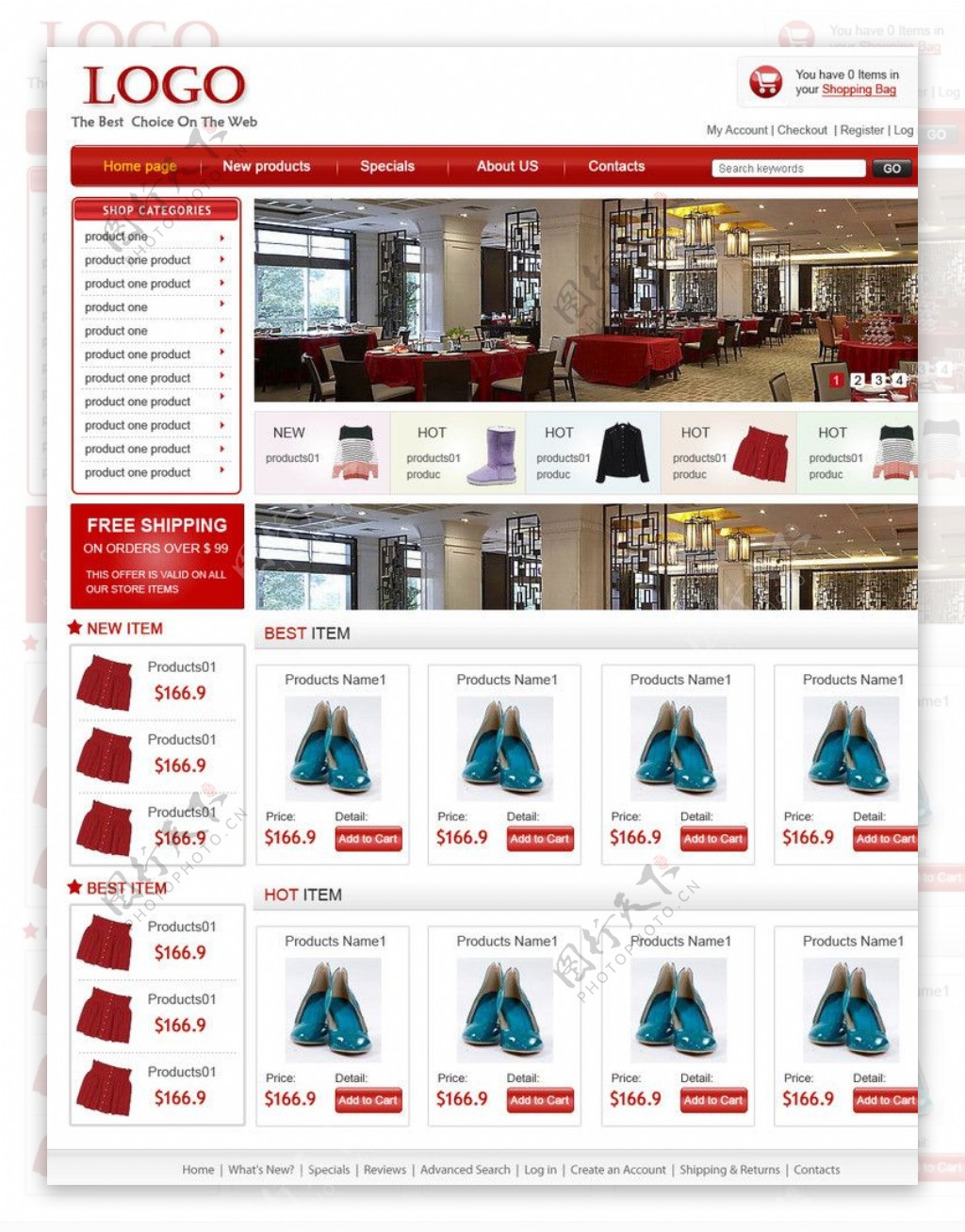 红色衣服网站图片