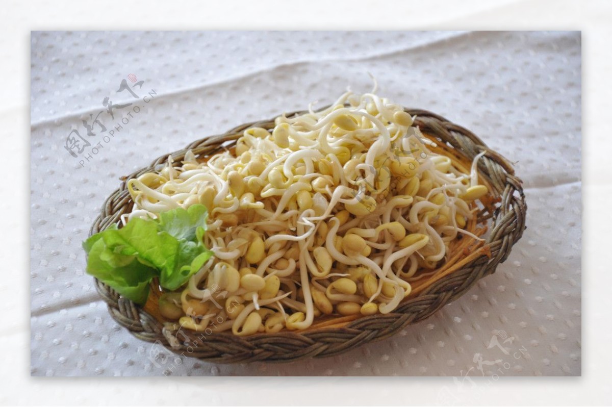 火锅涮菜豆芽图片