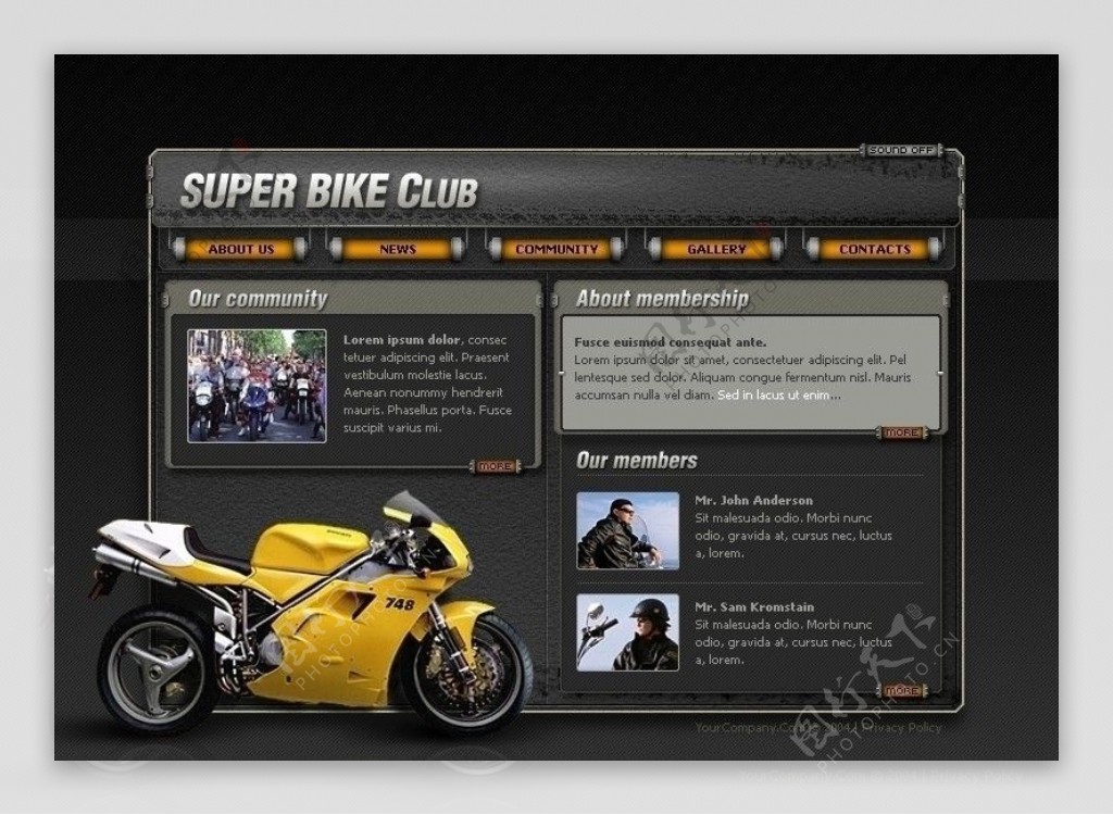超级摩托车迷俱乐部模板图片