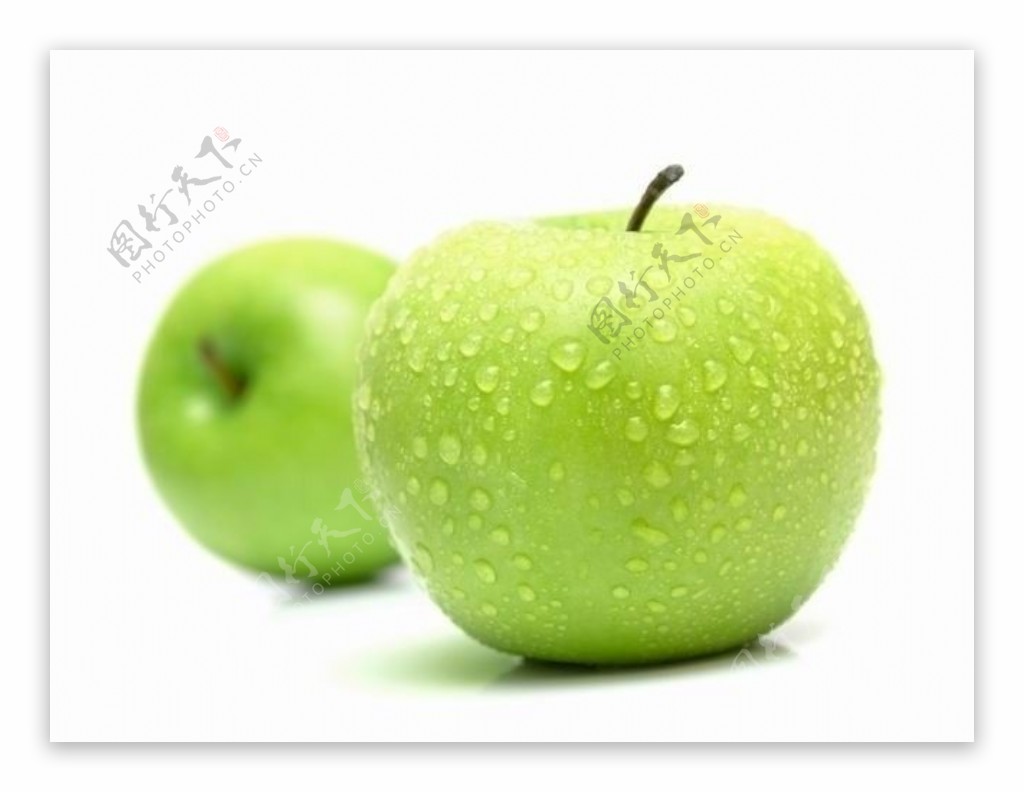 两个青苹果高清图片