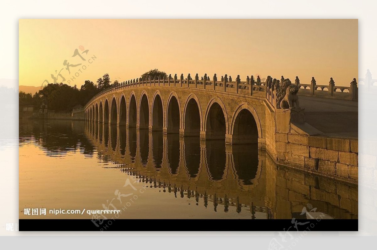 昆明湖十七拱桥图片