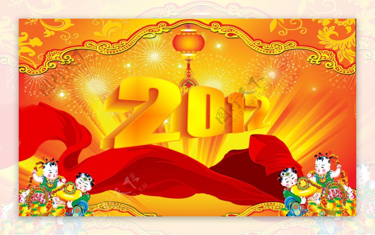 2012年春节喜庆背景图片