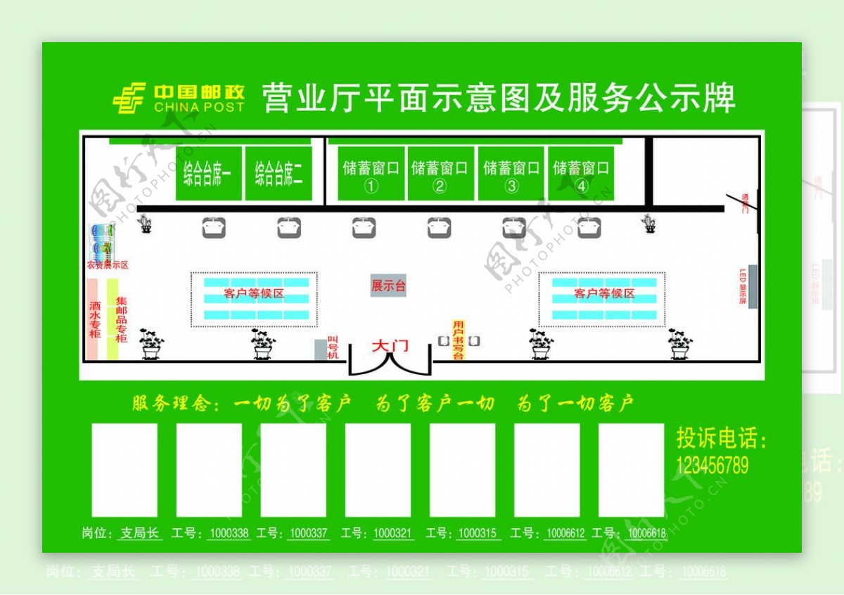 邮政大厅示意图图片