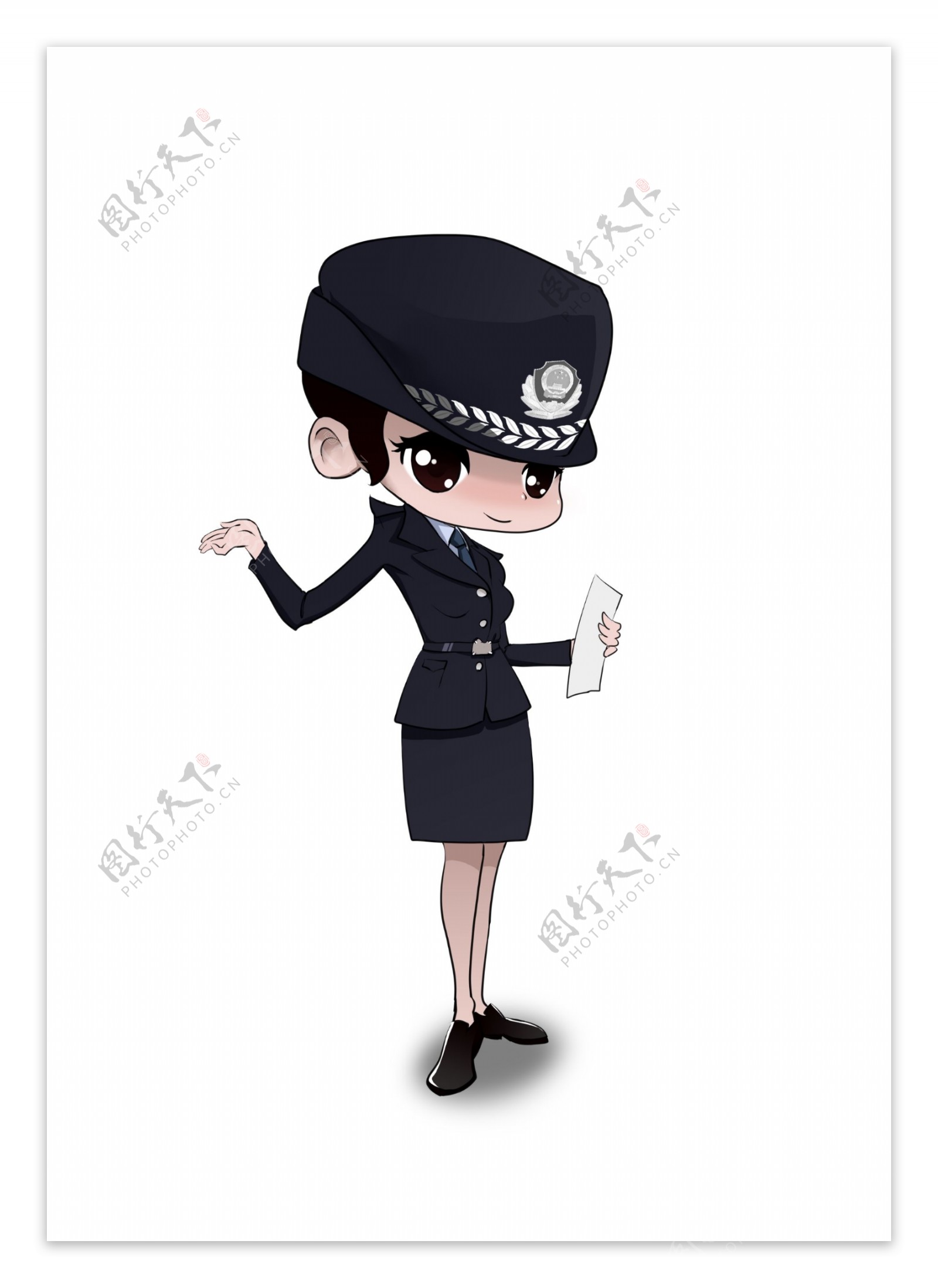 卡通女警察图片