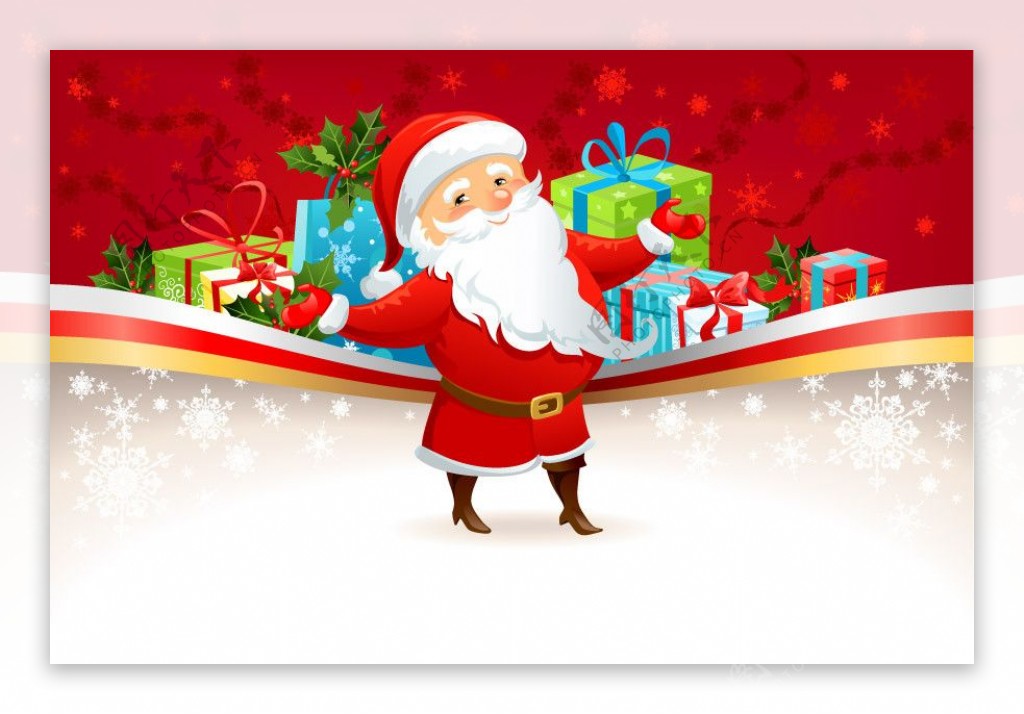 动感线条圣诞老人礼盒圣诞背景图片