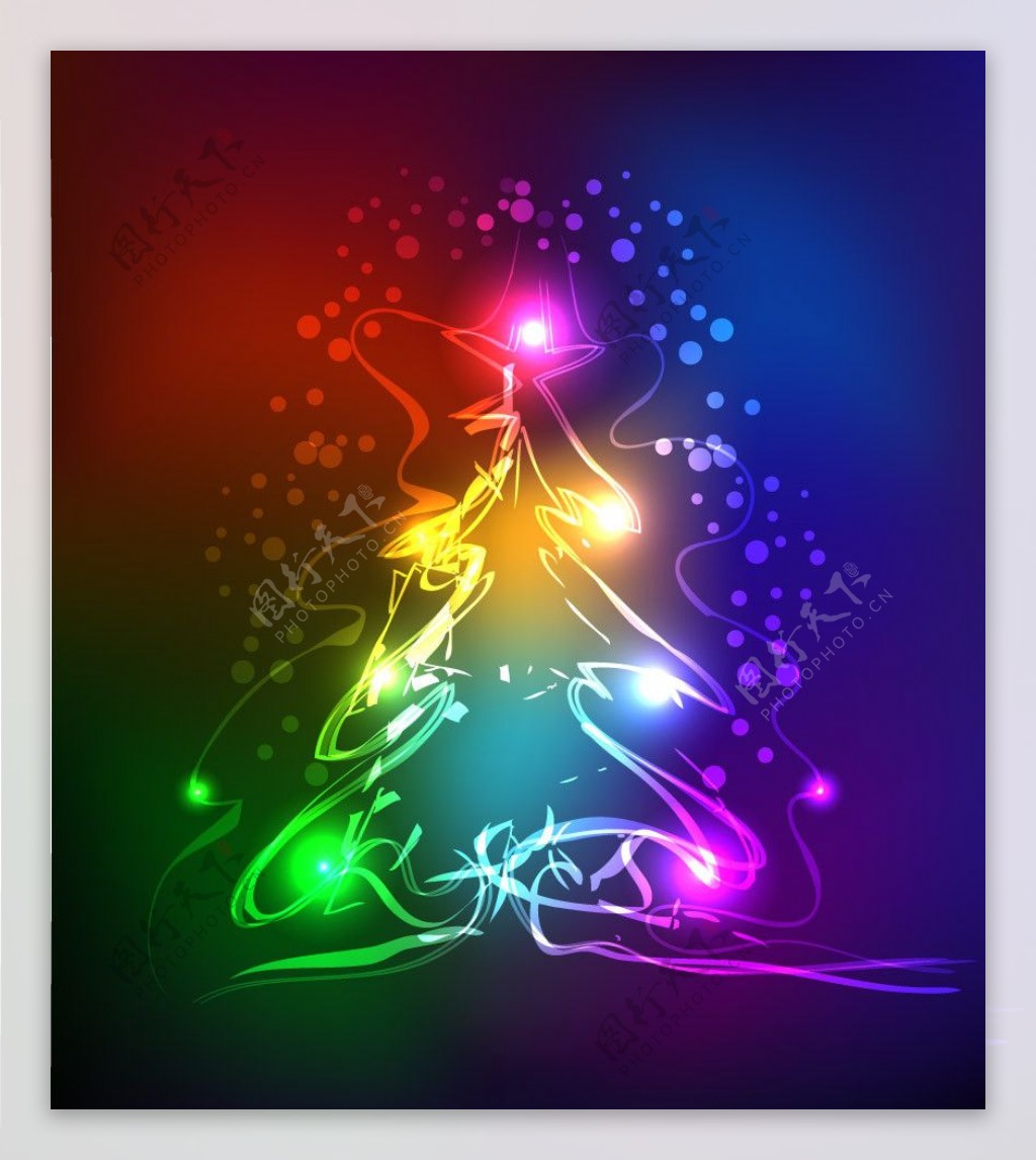 幻彩动感光线圣诞树图片
