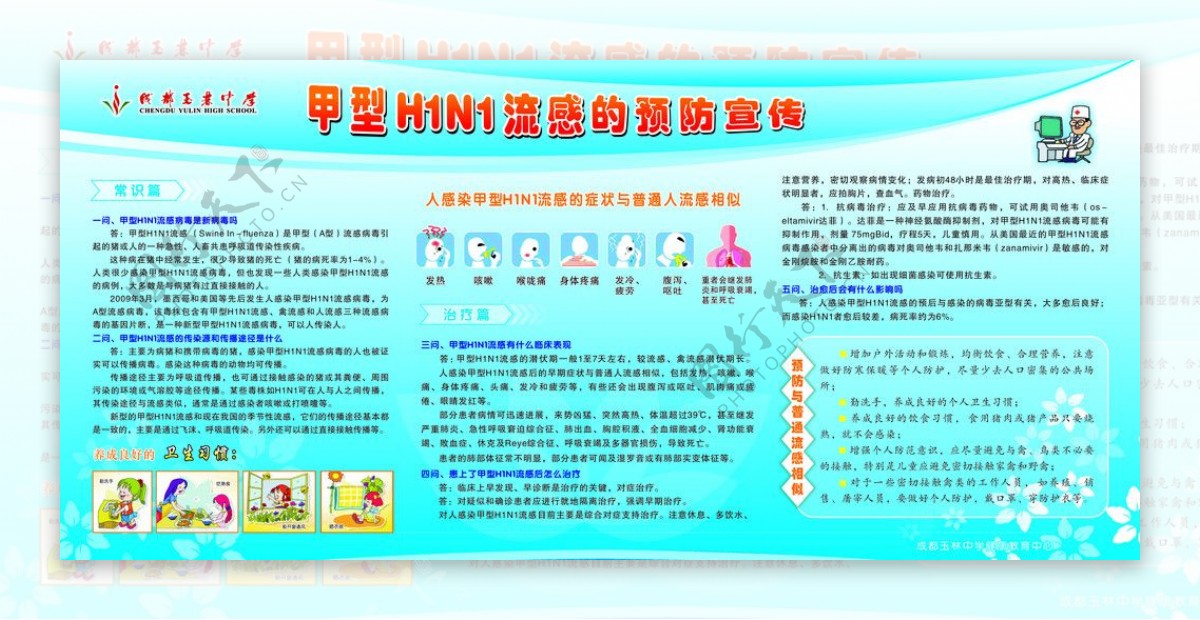 甲型H1N1宣传知识图片