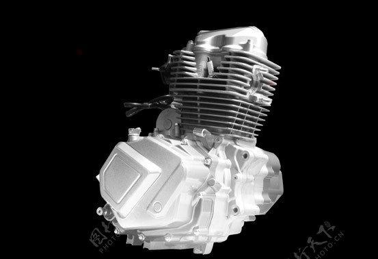 银灰摩托车发动机图片