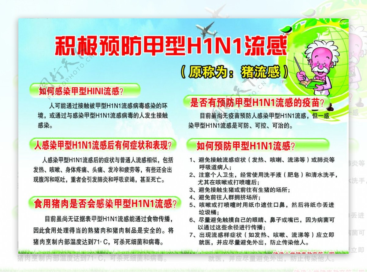 甲型H1N1知识展板图片