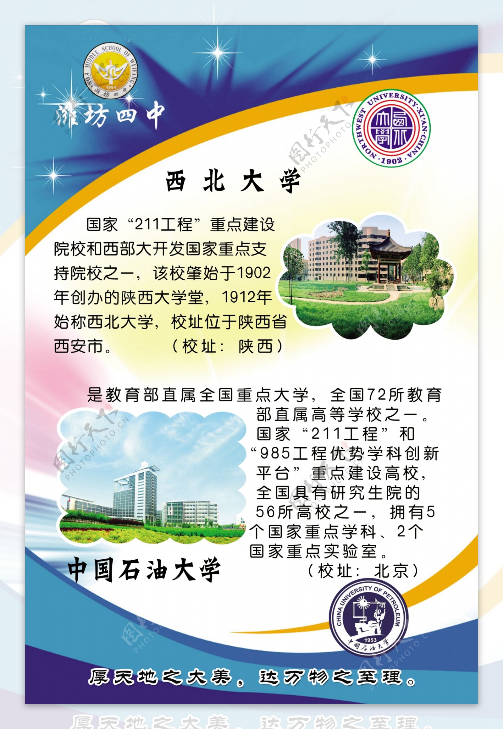 中国石油大学展板图片