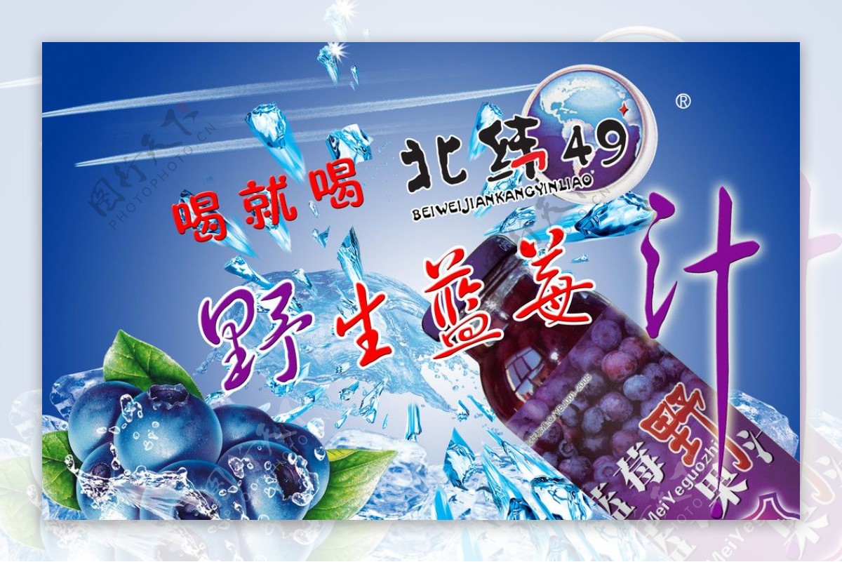 蓝莓野果汁图片