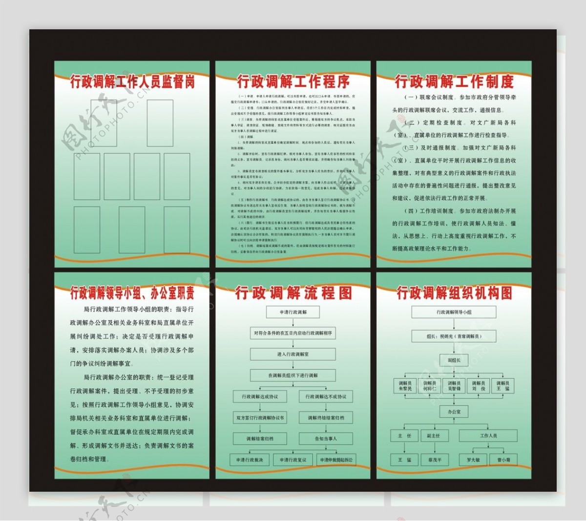 行政调解工作制度牌图片