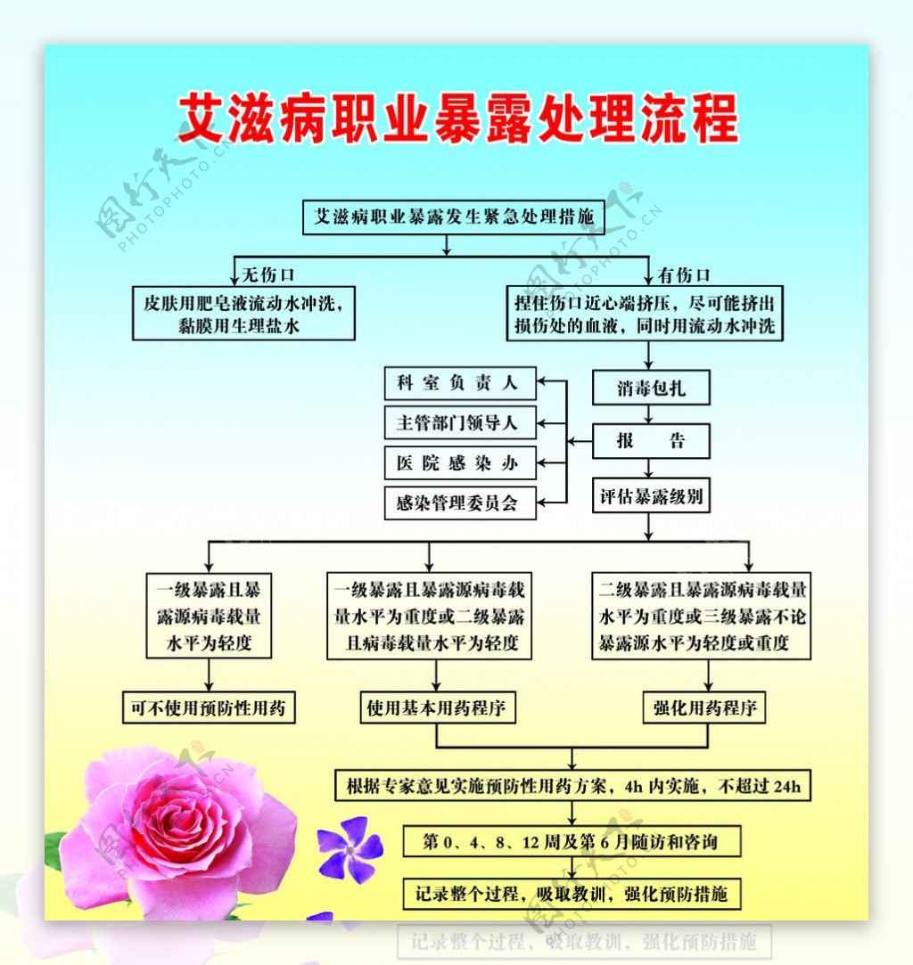 艾滋病职业暴露处理流程图片