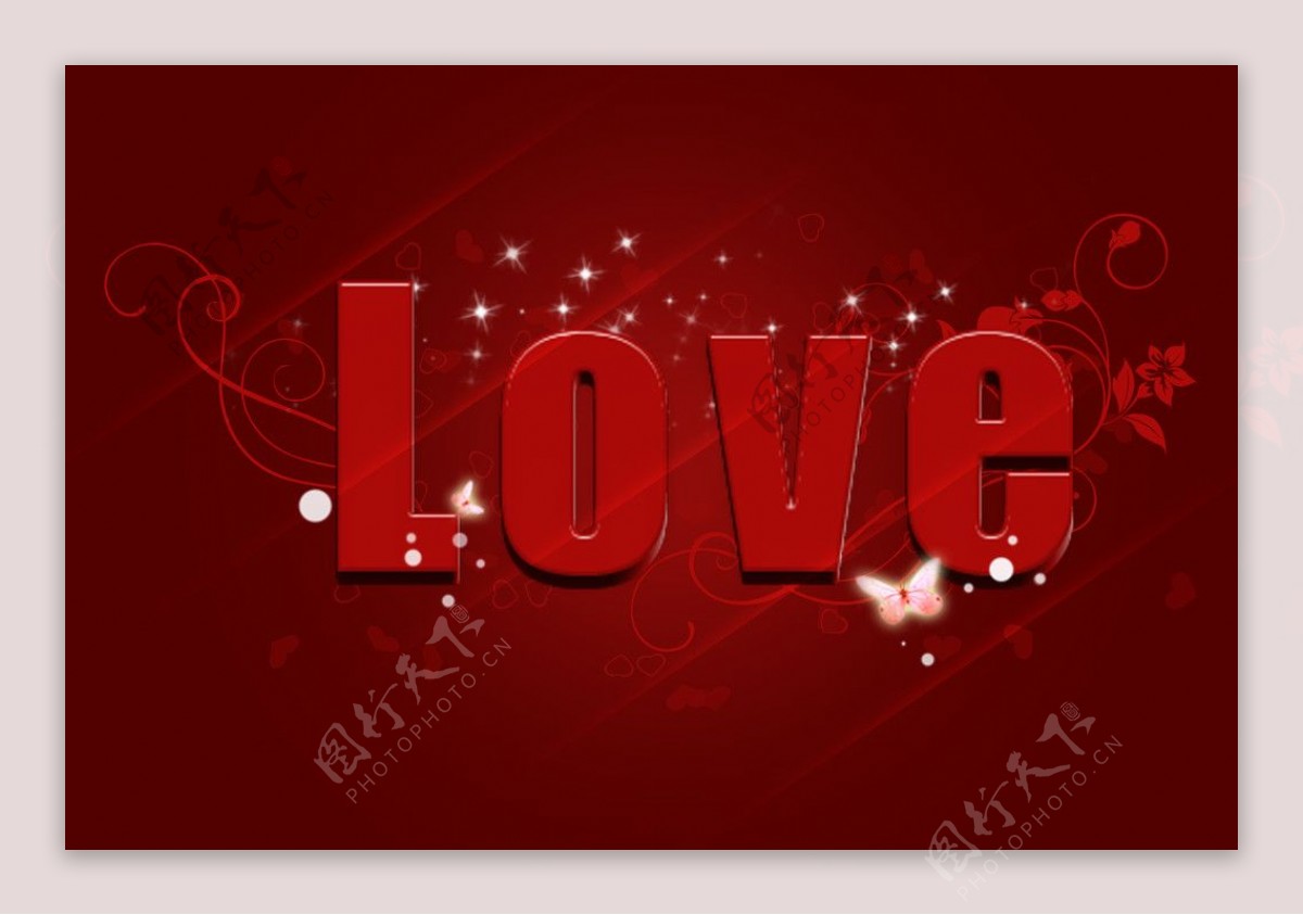 立体LOVE艺术字体图片