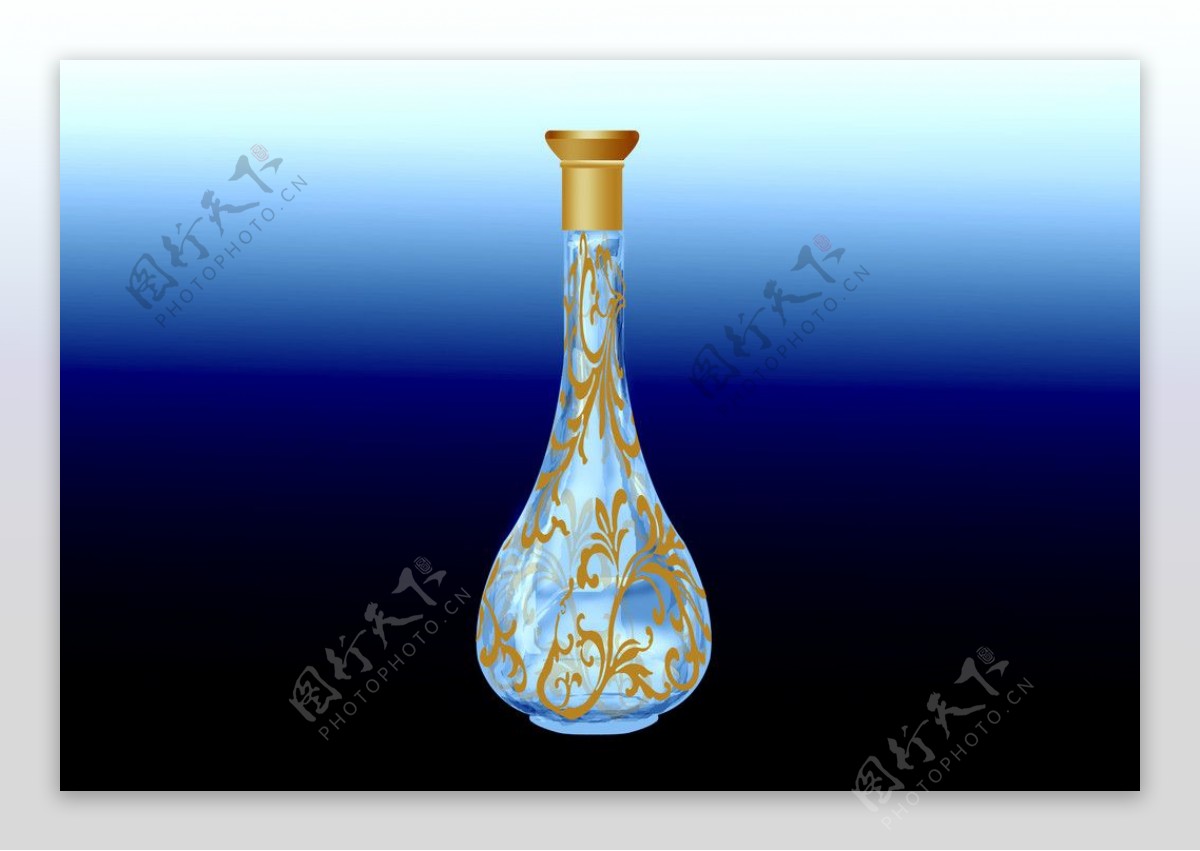 菊花纹透明瓶图片