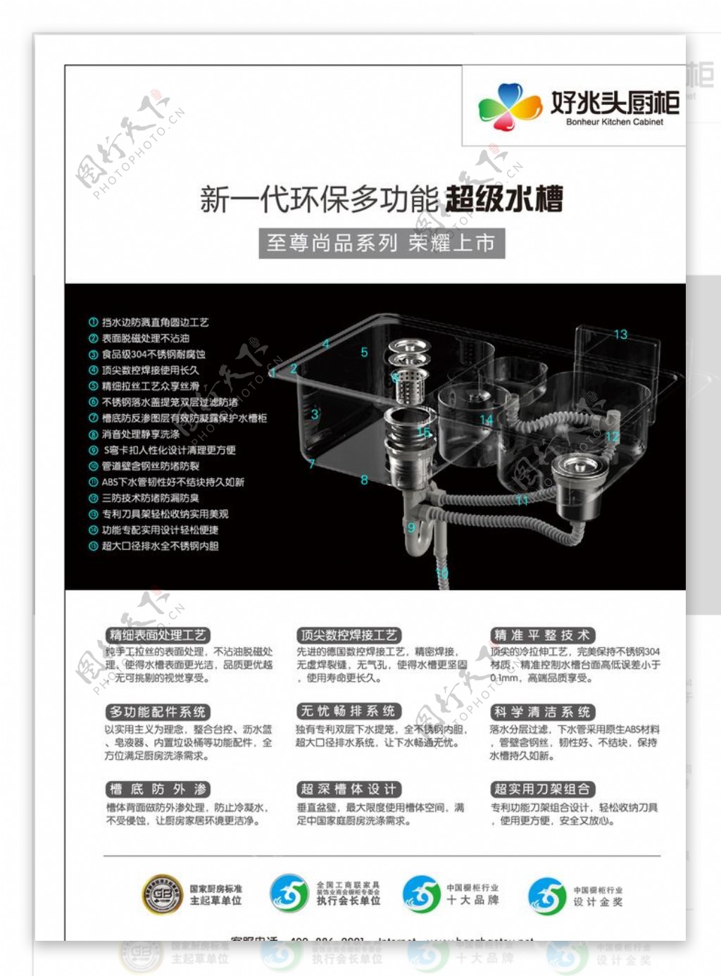 水槽柜台卡图片