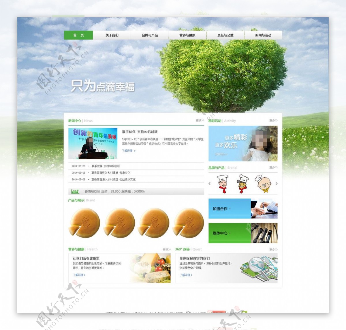 绿色农业科技网站模板图片