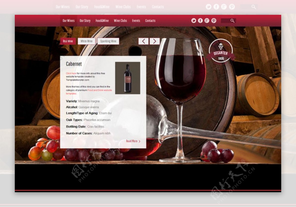 葡萄酒制造厂网站模板图片