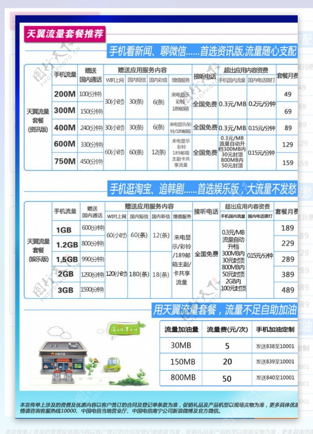 4月电信套餐宣传单图片