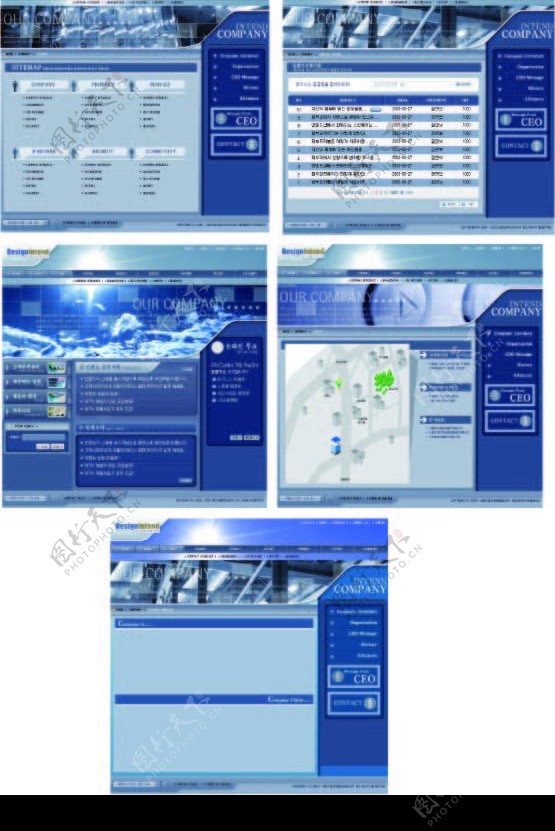 韩国整站商务网页模板PSD图片
