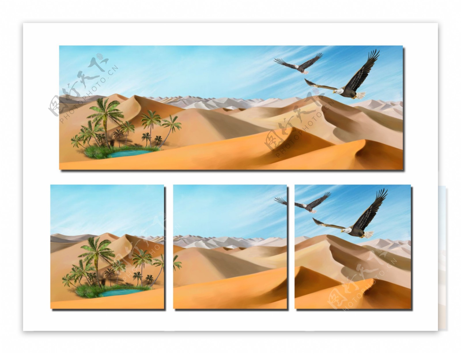 无框画沙漠风景图片