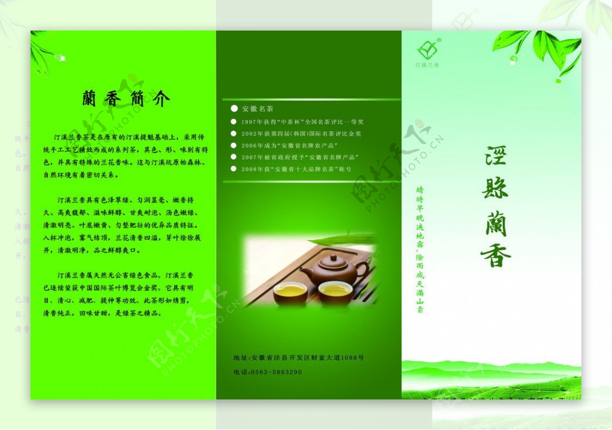 茶叶三折页封面图片