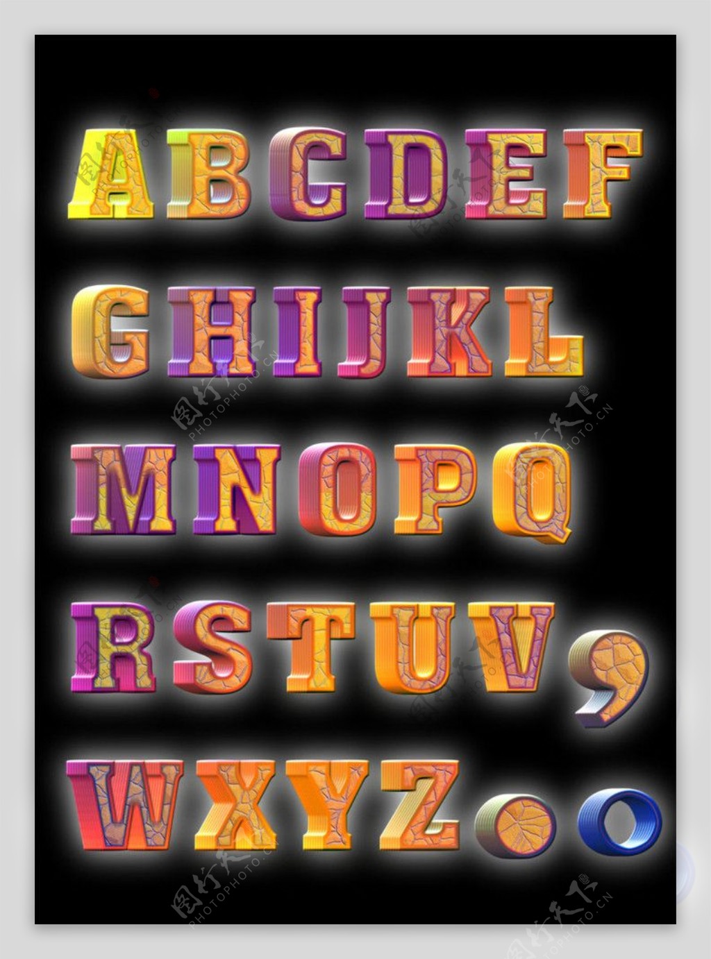 立体字母ABC图片