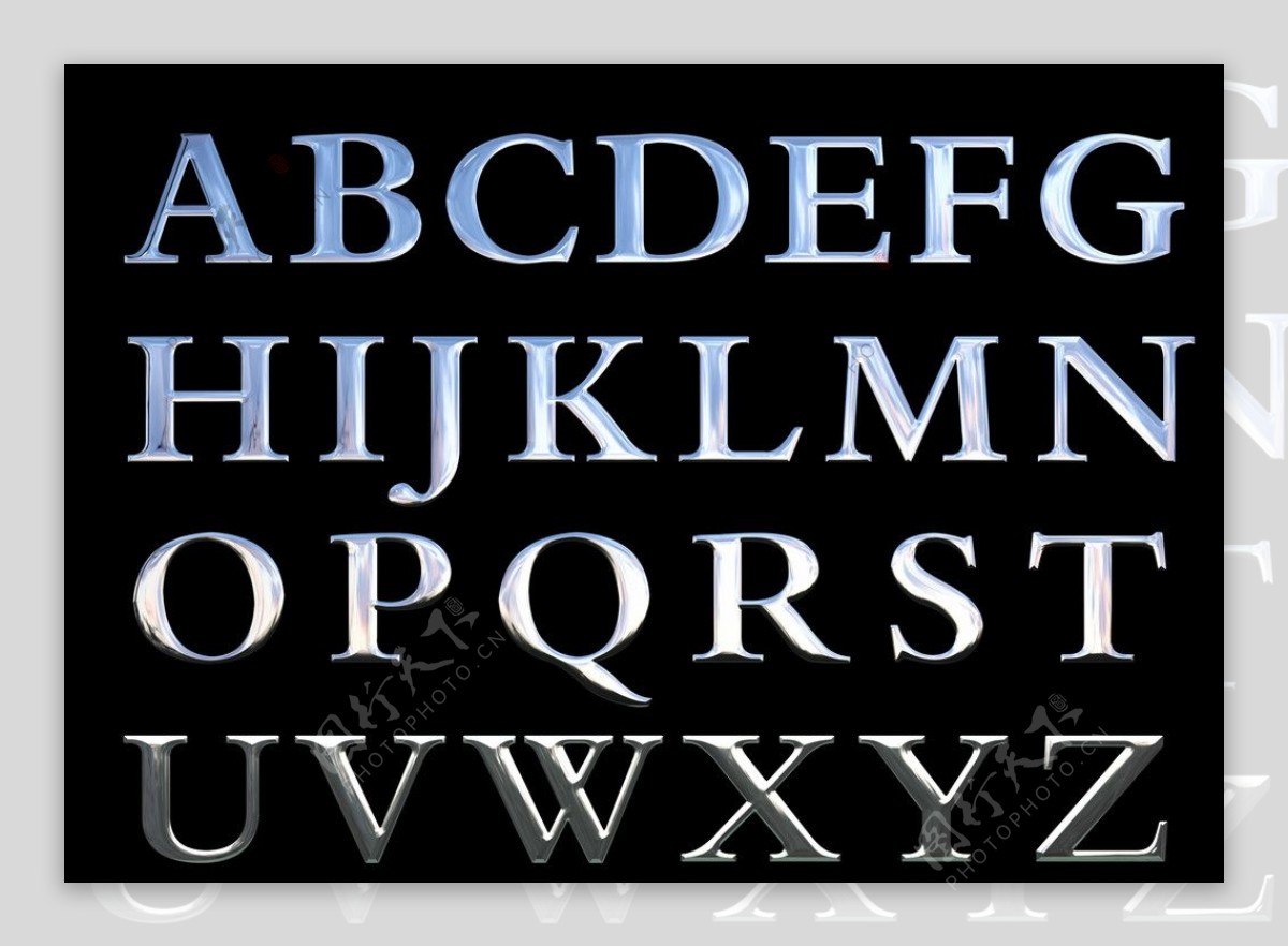 银字金属字钛金字母字母图片