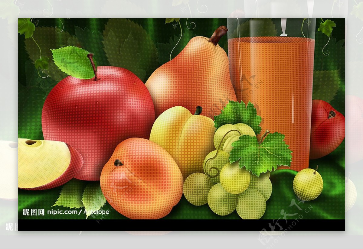 水果饮食背景PSD素材图片
