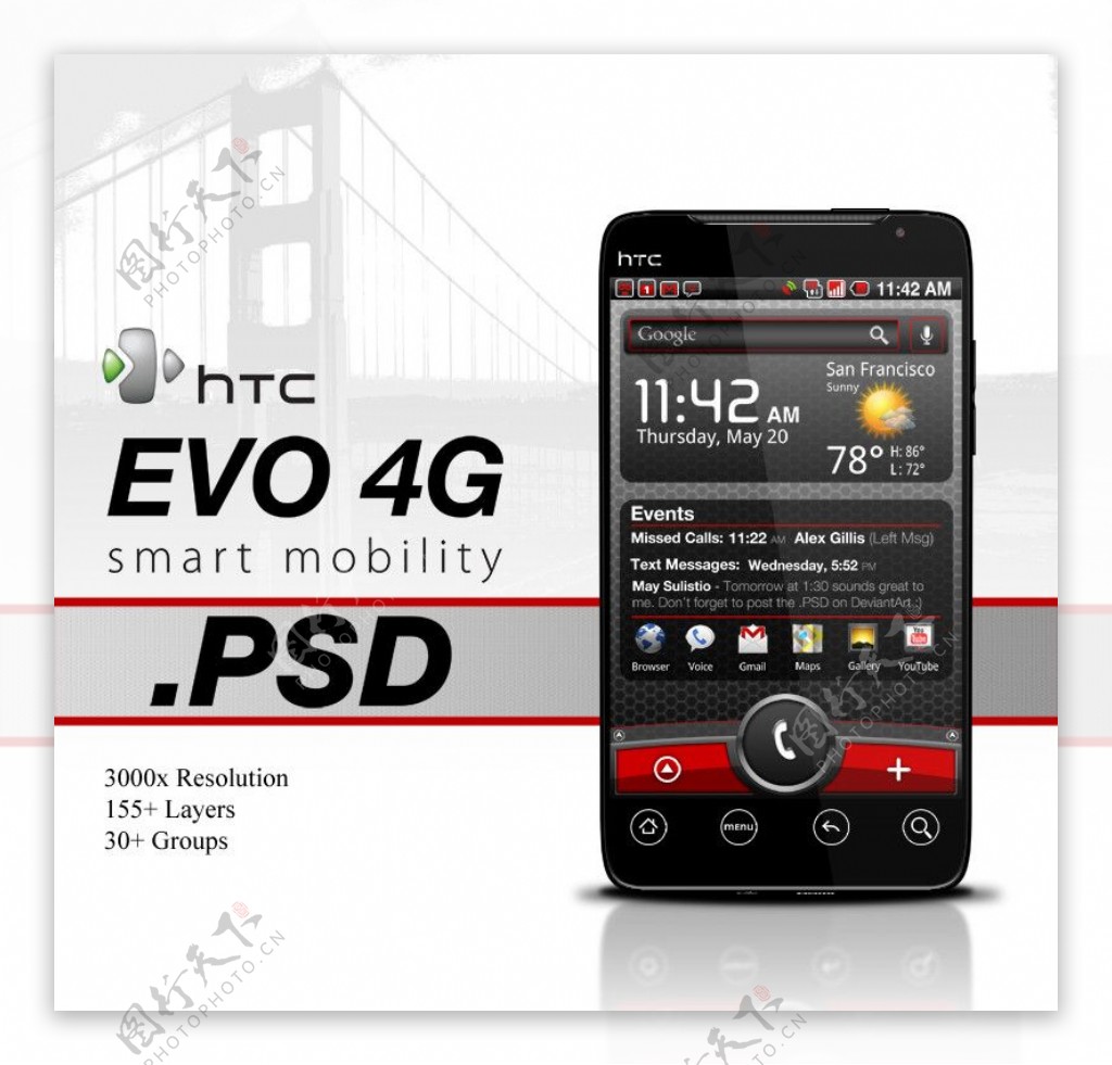 htc手机HTC宏达EVO4G图片